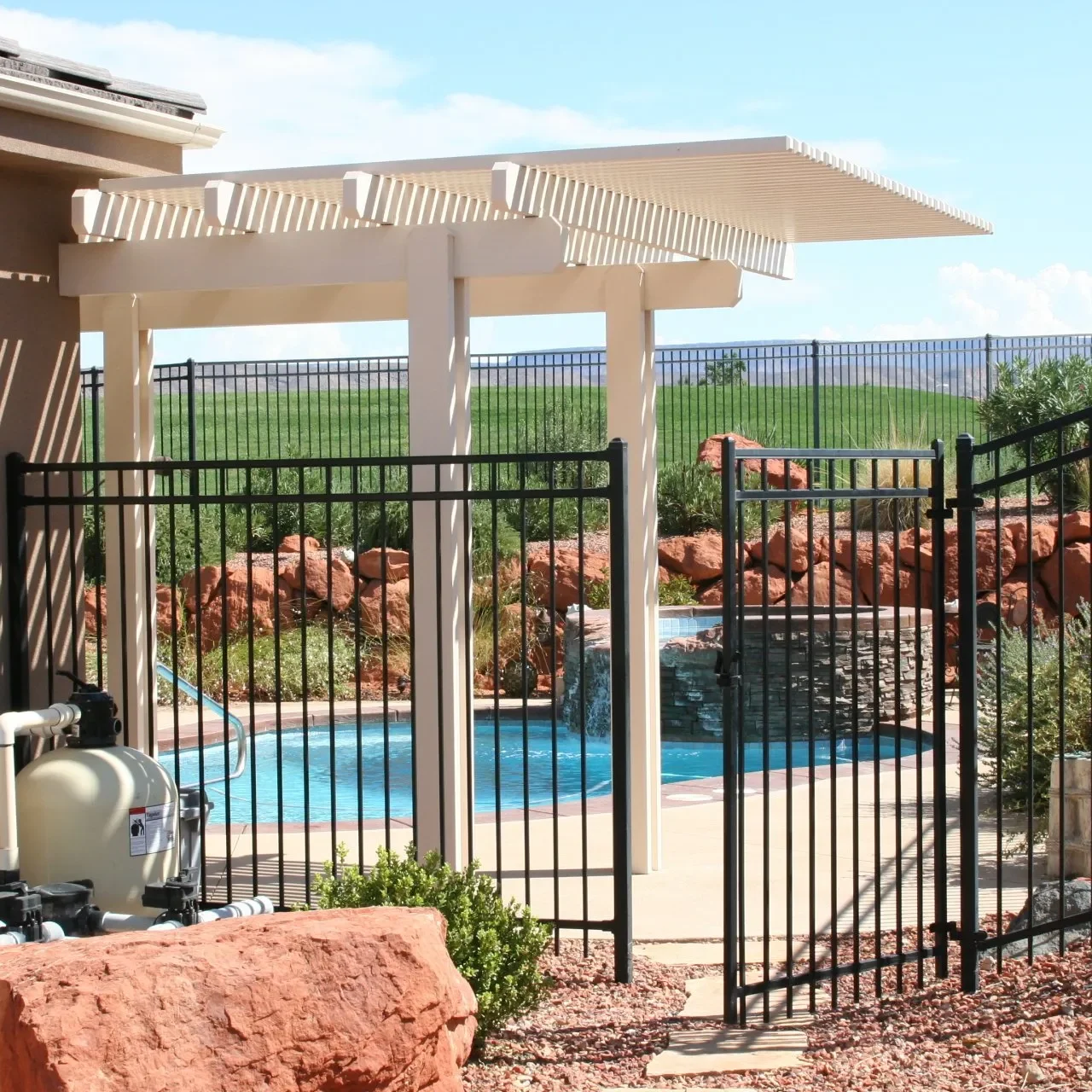 Custom lattice awning in St. George