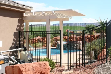 Custom lattice awning in St. George