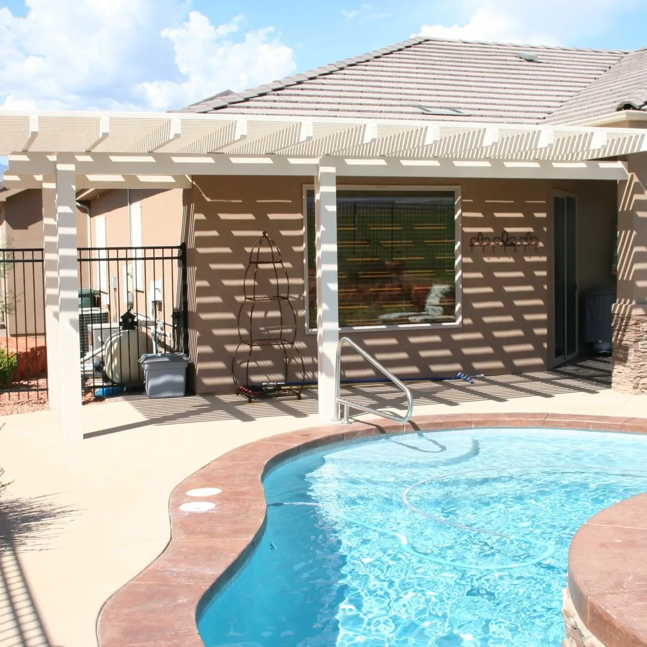 Custom lattice awning in St. George