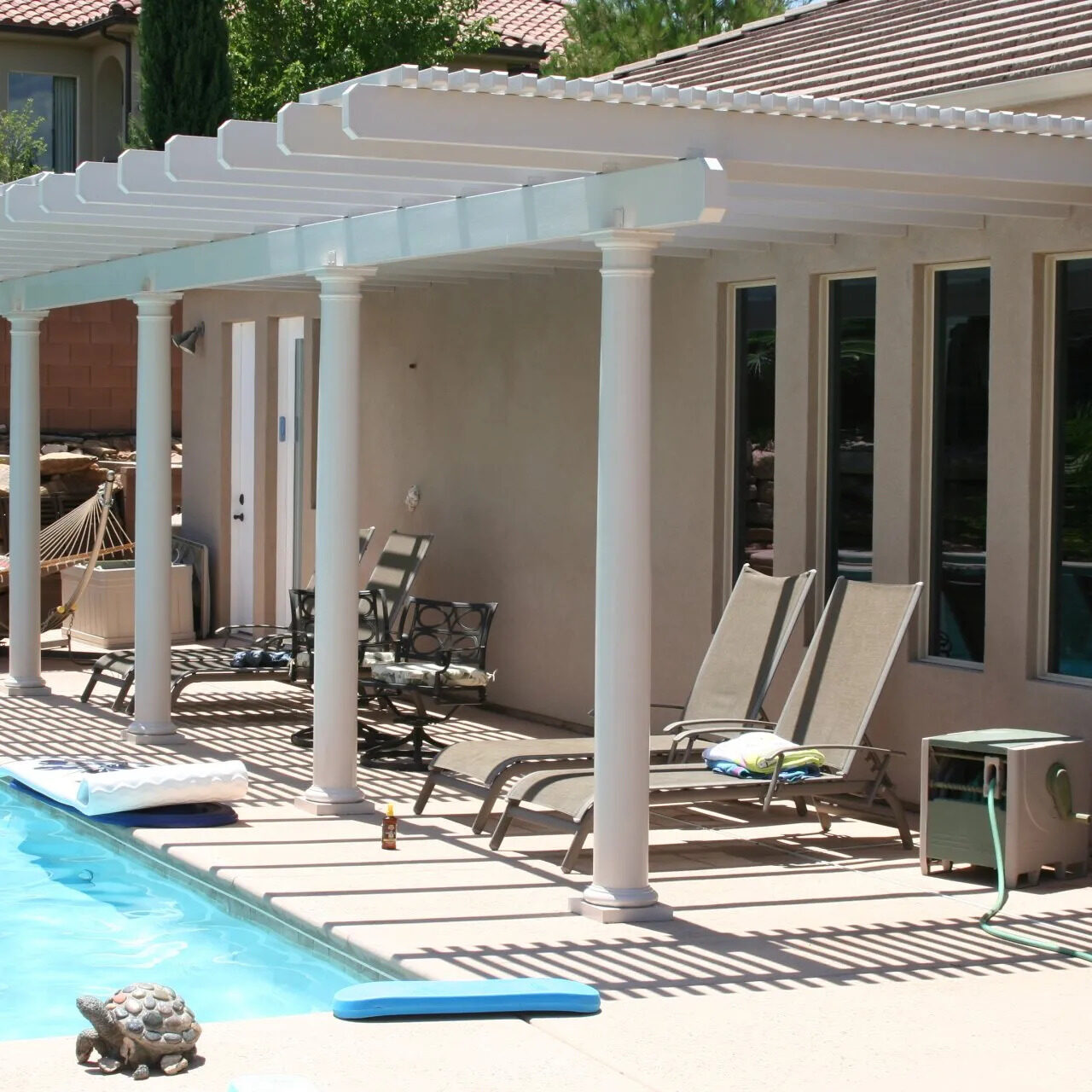 Custom lattice awning in St. George