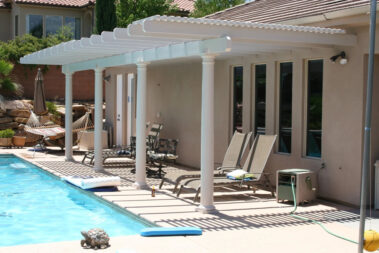 Custom lattice awning in St. George