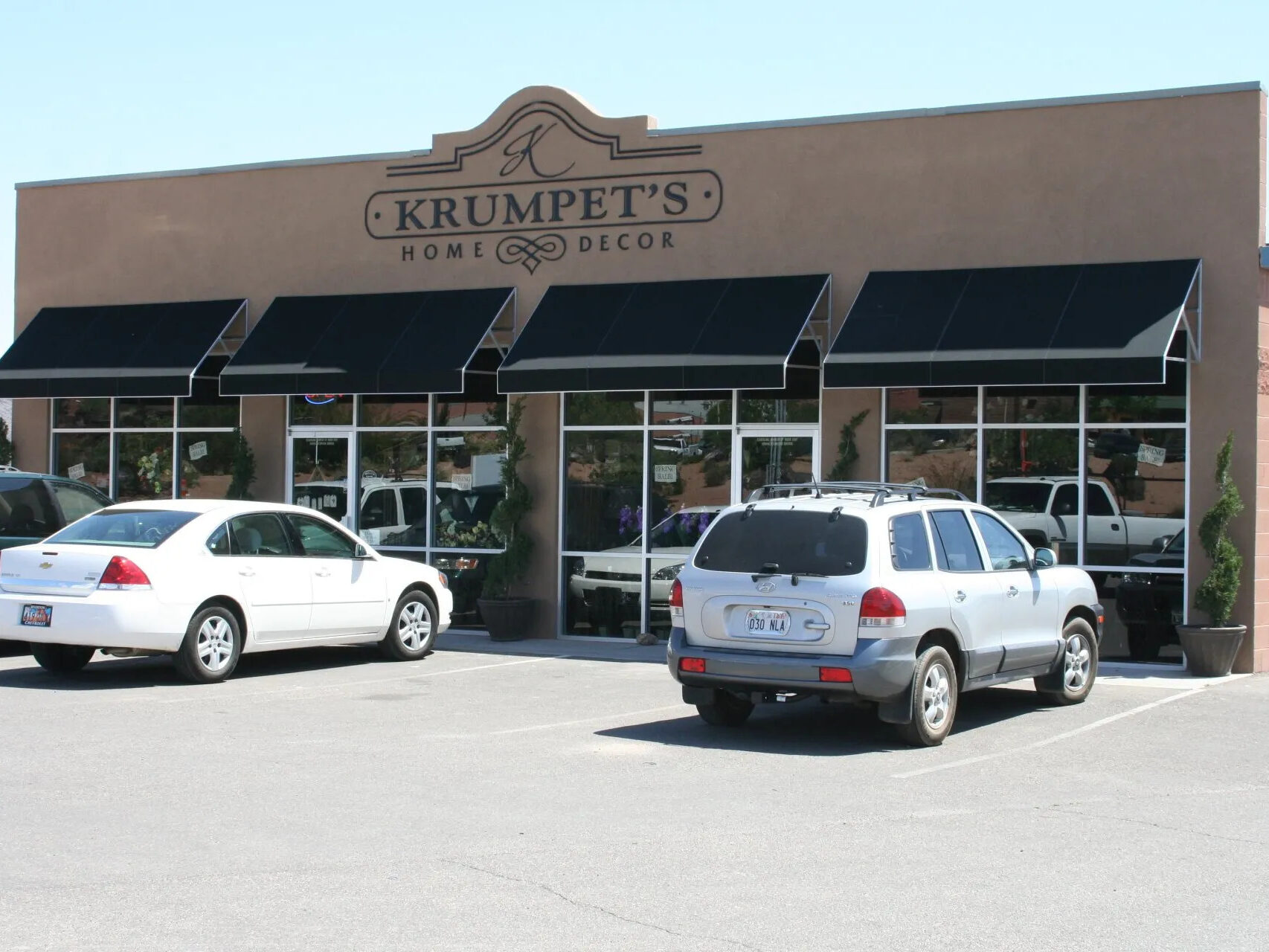 Custom fabric awning at commercial building