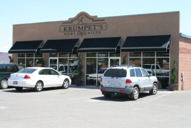 Custom fabric awning at commercial building