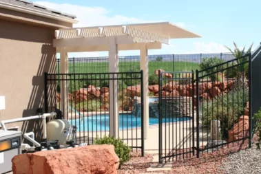 Lattice style aluminum awning St. George, UT