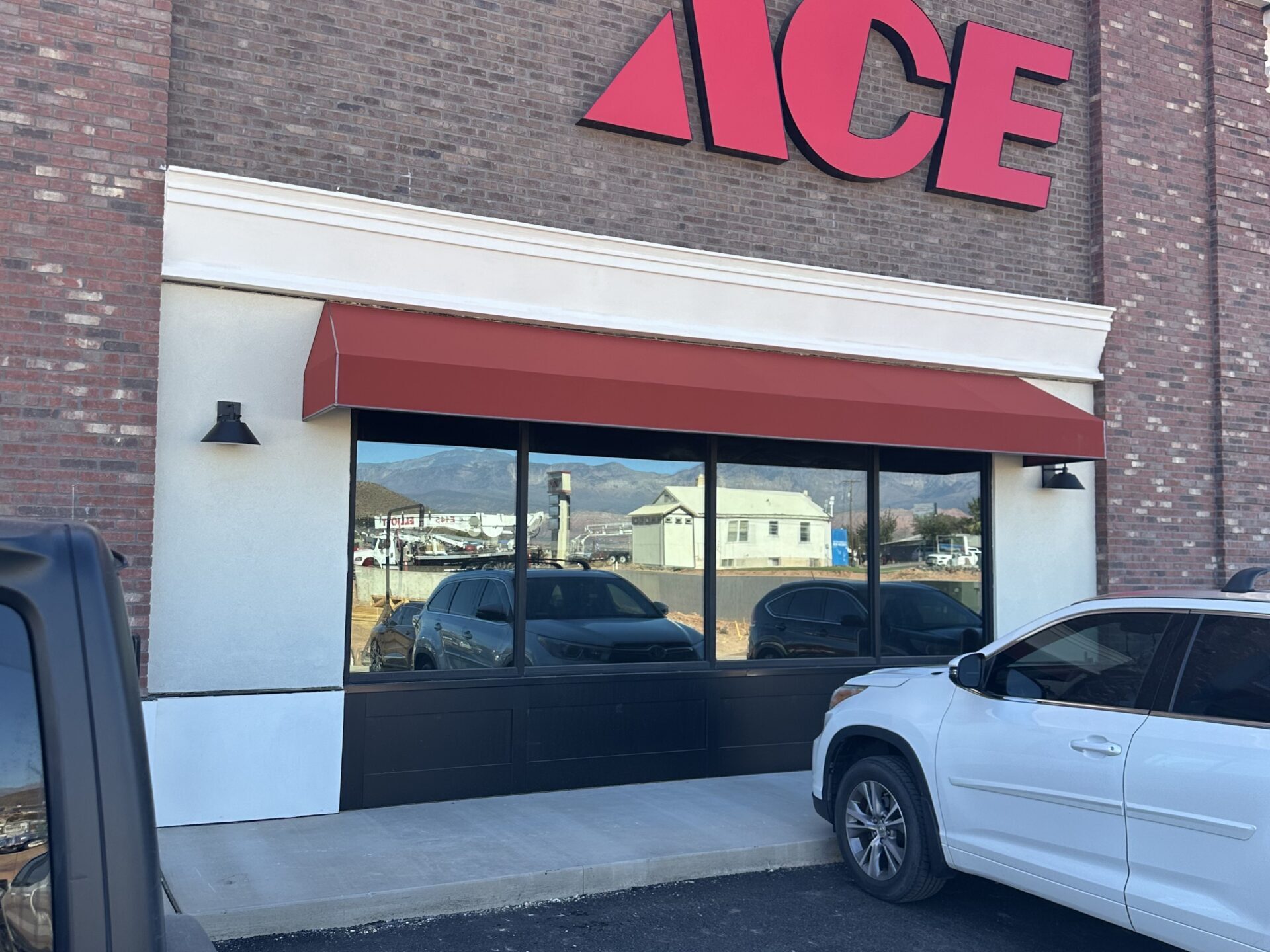 Fabric commercial awning