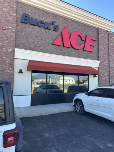 Fabric commercial awning