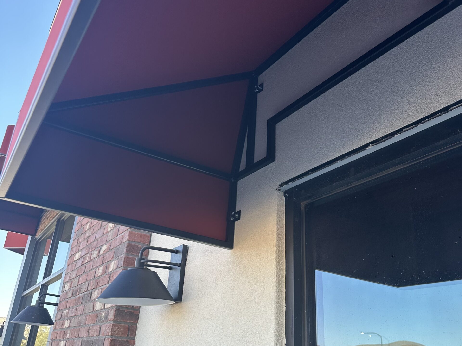 Fabric commercial awning