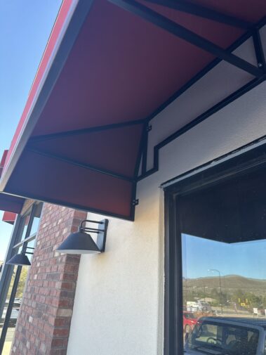 Fabric commercial awning