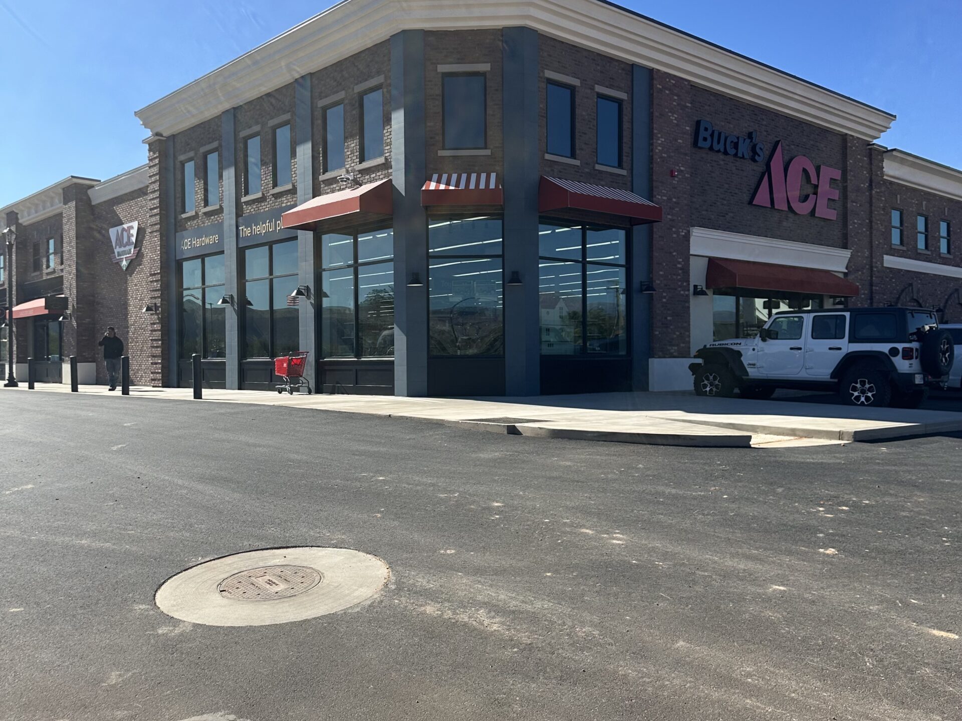 Red Steel commercial awning