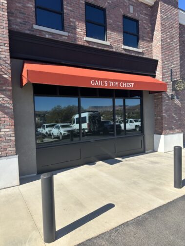 Fabric commercial awning