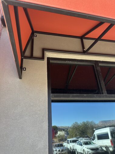 Fabric commercial awning
