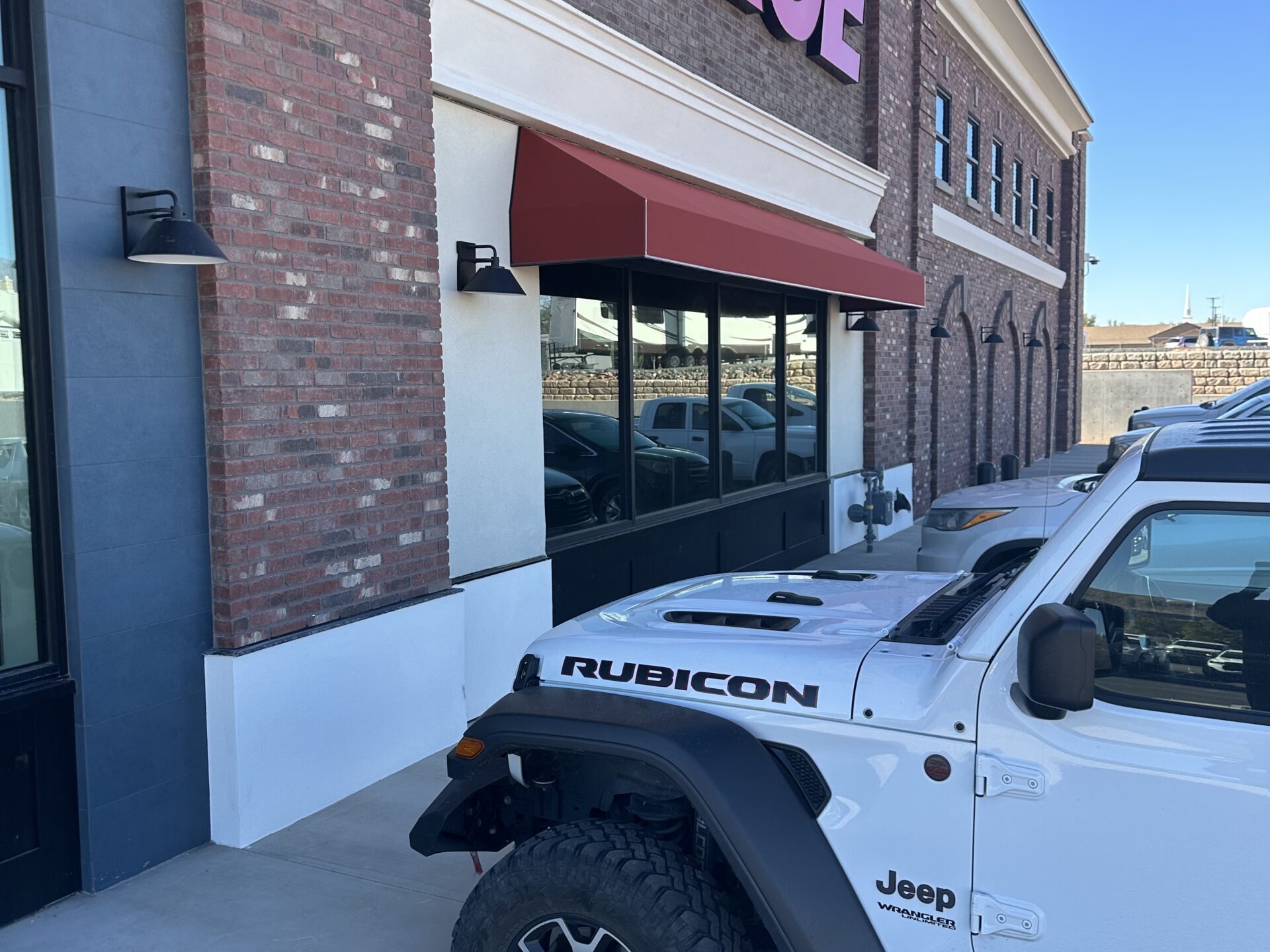 Fabric commercial awning