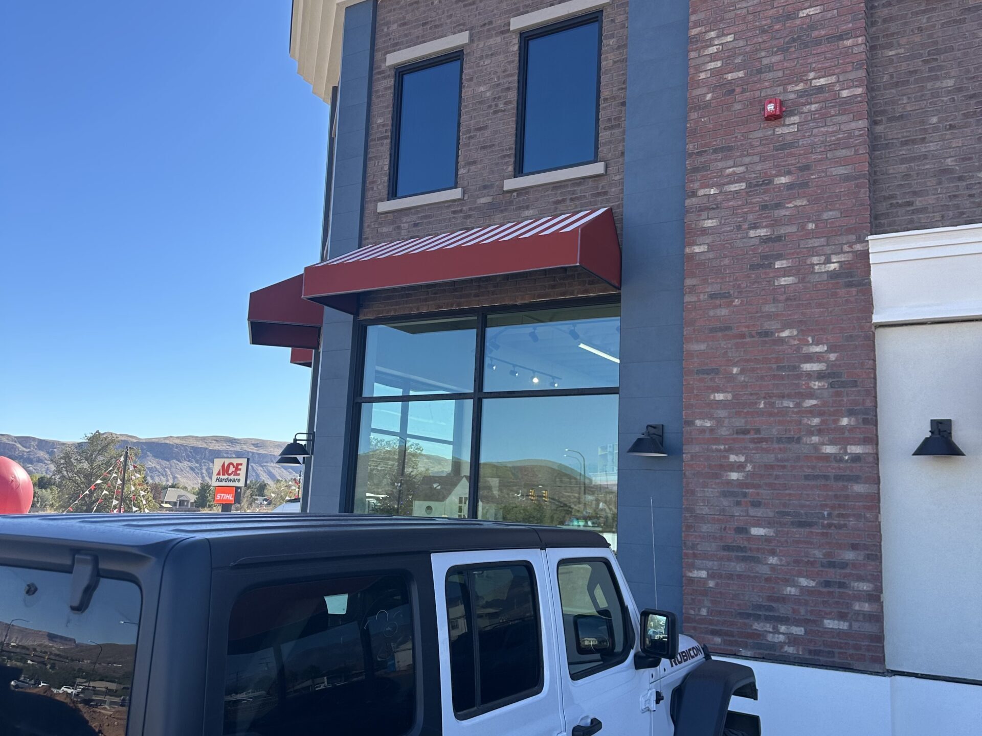 Steel commercial awning