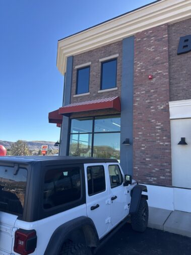 Steel commercial awning